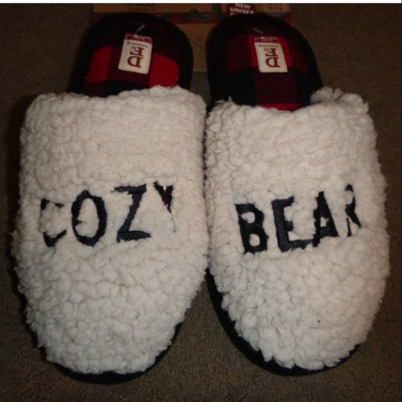 Womens Dearfoams COZY BEAR Scuff Slippers Size Medium 7/8 Sherpa NWT - Picture 1 of 2
